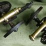 Vintage Brass and Cast Iron Cannons - Moving Wheels - Adjustable Mini Cannon - Set of 2 Image 3