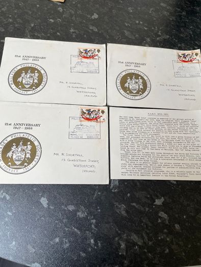 Cheshire Philatelic Society 21st anniversary Stamps and envelopes