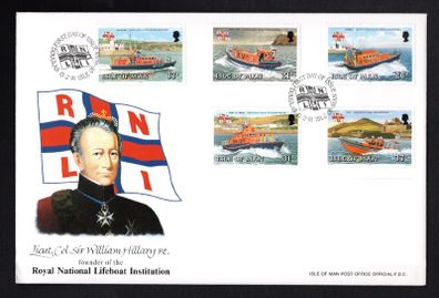 1991 Isle of Man Manx Lifeboats Commemorative Stamps Addressed First Day Cover (FDC)