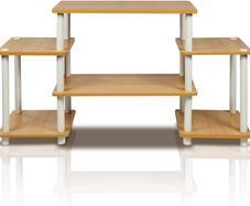 NEW SALE | No Tools Entertainment Center, TV Unit, TV Stands, Beech/White, 105.4 (W) x 58 (H) x 29.5 (D) cm