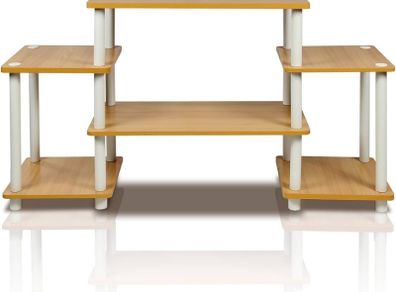 NEW SALE | No Tools Entertainment Center, TV Unit, TV Stands, Beech/White, 105.4 (W) x 58 (H) x 29.5 (D) cm