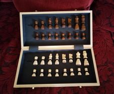 Chess Set Smooth Wood, Ideal Travel Companion Game To Play Together On