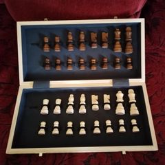 Chess Set Smooth Wood, Ideal Travel Companion Game To Play Together On
