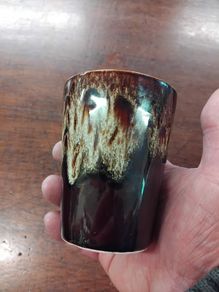 Brown Drip Pottery beaker