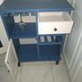 Blue and cream wooden drinks cabinet Image 3
