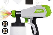 Paint Sprayer, HVLP Electric Spray Gun (800ml/3 Metal Nozzles/3 Patterns), Easy Spraying and Cleaning, for Home Interior and Exterior Walls, Ceiling, Cabinet, Fence, Chair