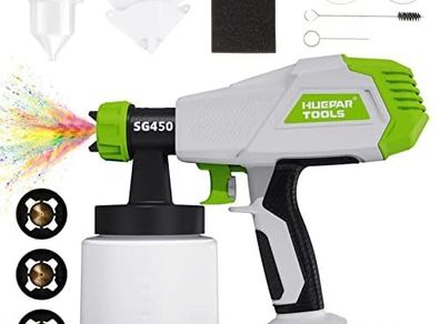 Paint Sprayer, HVLP Electric Spray Gun (800ml/3 Metal Nozzles/3 Patterns), Easy Spraying and Cleaning, for Home Interior and Exterior Walls, Ceiling, Cabinet, Fence, Chair