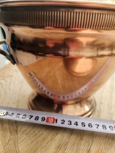 Heavy French copper pot with lid