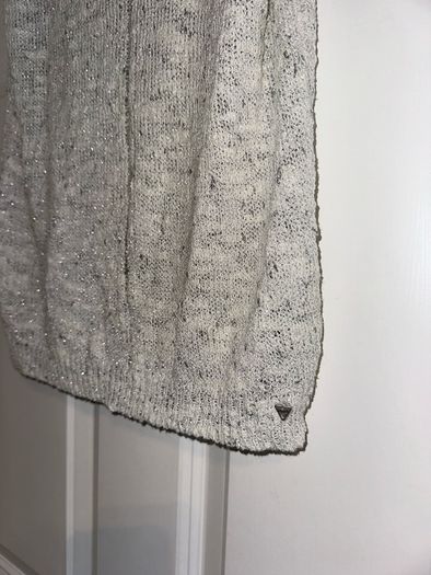 GUESS Designer Women's Knit Sleeveless Top in Sparkly Grey - Size UK 8