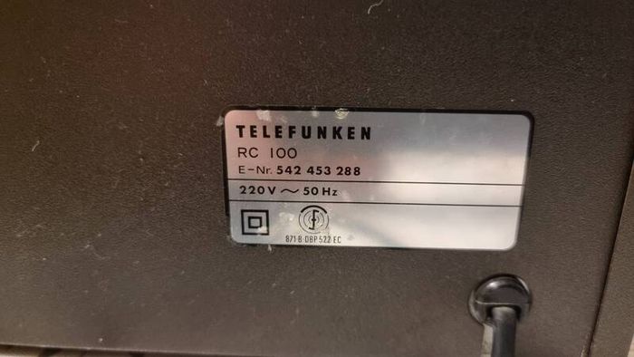 From 1983 Telefunken RC100 tape deck, good condition.