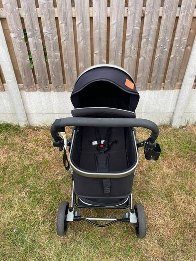 Magic ZC 3 in 1 Pushchair Pram Travel System, Baby Stroller 3 in 1 with Reversible Two Pushing Modes, Newborn Infant Carriage One-Click Folding, Toddler Buggy Aluminum Frame (739 Black)