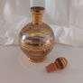 Fabulous Vintage Retro Mid-Century-Modern Small Pale Pink Glass Decanter with Gold and Silver Gilt Banding in a Lovely Spherical Shape, Irice, Czechoslovakia Image 5