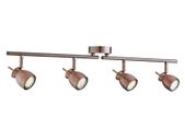 Antique Copper 4 Spot Light Bar Ceiling Light