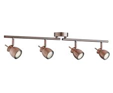 Antique Copper 4 Spot Light Bar Ceiling Light