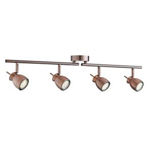 Antique Copper 4 Spot Light Bar Ceiling Light