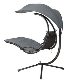 Indoor & Outdoor Hanging Lounger with Frame, Floating Lounger with Parasol