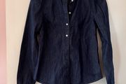 Ruffled denim shirt