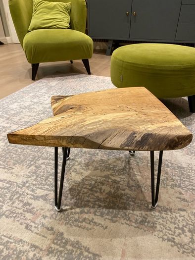 Handcrafted Spalted Beech Live Edge Side Table