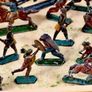 Antique stamped lead toys in carrier box Image 4