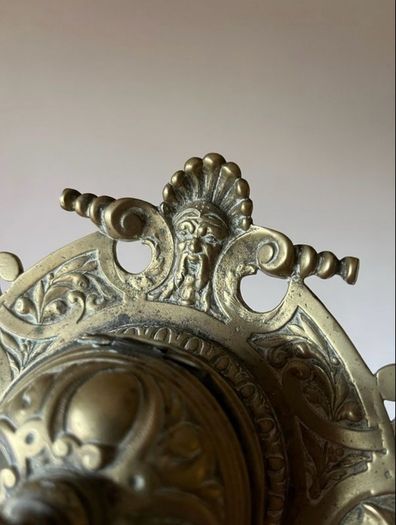 Vintage brass inkwell