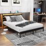 King Metal Bed Frame with USB Charging Station, LED Lights & Storage Headboard Image 2