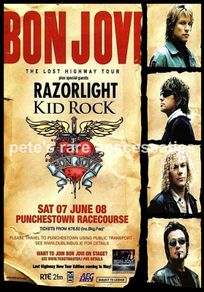 Bon Jovi Concert Poster Punchestown Racecourse 2008 A3 Size Reproduction