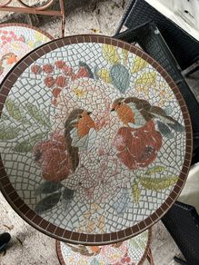 Mosaic bistro set with two chairs