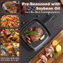 Pre-Seasoned Cast Iron skillets,4 Piece Durable Pots and Pans Set with Handle Covers for Grill, BBQ, Camping Fire, Stovetop, Kitchen and Camping Cookware Image 4
