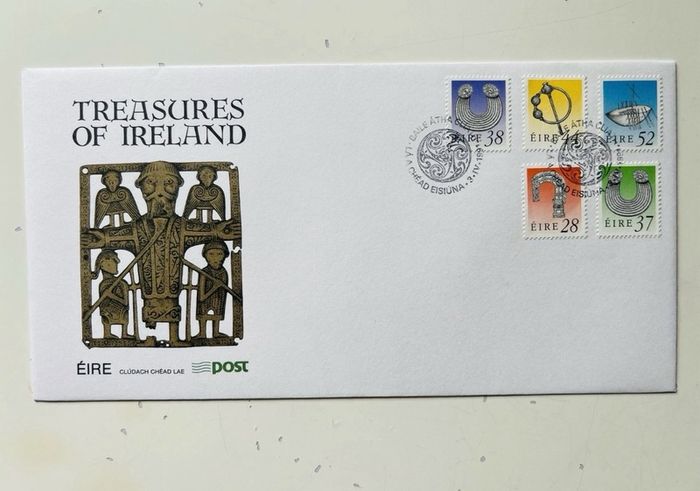 Ireland 1990-92 Irish Treasures Full Set 5 X Fdc Envelopes 22 X Eire Stamps Rare