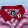 Red & White Striped Footjoy Golf Polo T-Shirt Image 4