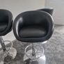 Black Swivel Bar Stool with Chrome Base Good Condition Image 4