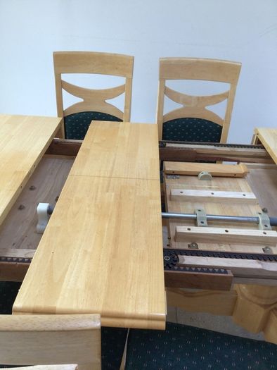 Extendable Dining Table and Six Chairs