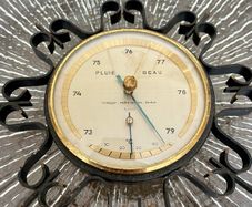 Vintage Mid Century Swiss Aneroid Barometer and Thermometer 1960s