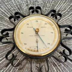 Vintage Mid Century Swiss Aneroid Barometer and Thermometer 1960s