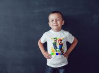 main image for ad Personalised super mario t-shirt kids birthday t-shirt with chosen name on it birthday t-shirts for kids