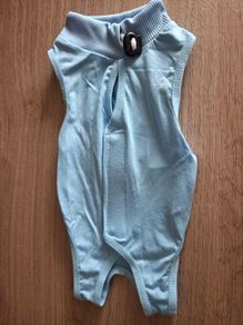 Sky blue cat onesie/recovery suit