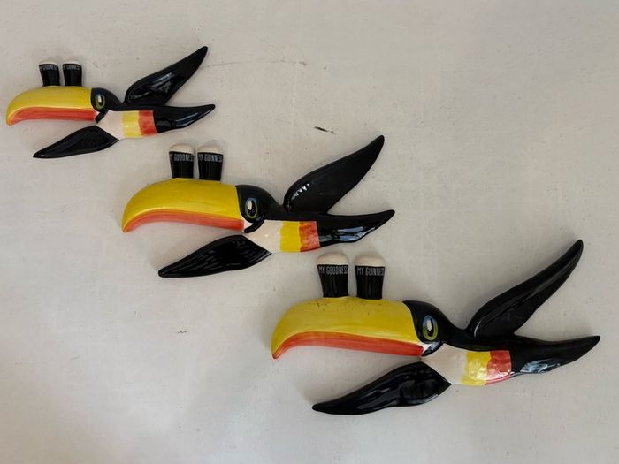 Original Carlton Ware Guinness Flying Toucan Wall Plaques X3