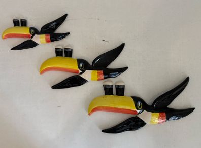 Original Carlton Ware Guinness Flying Toucan Wall Plaques X3