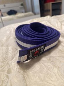 Karate belt purple white stripe