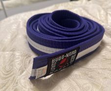 Karate belt purple white stripe