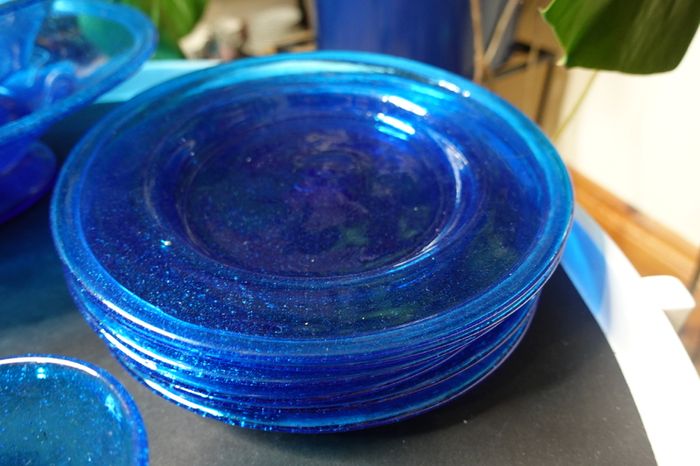 Cobalt Blue Ice Cream Set - Very unique - Hand Made