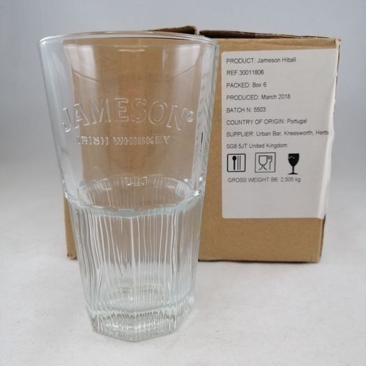 Jameson Whiskey Hiball Glasses [6x box]- Brand New