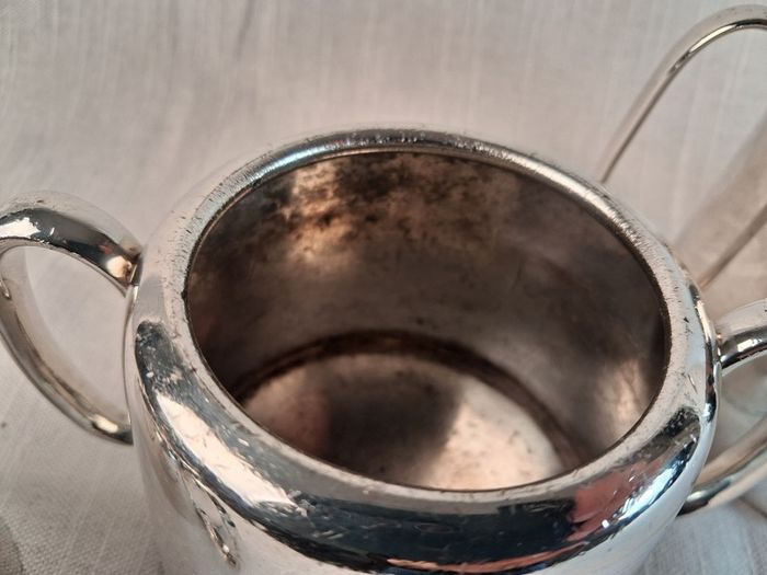 vintage silverplated dual handled sugar bowls