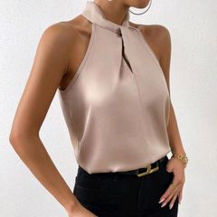 Satin Halter Neck Blouse