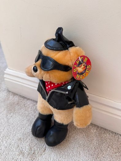 Vintage PMS Biker Mates Bear Playmates Soft approx. 28 cm. Damaged Plush Please see photos