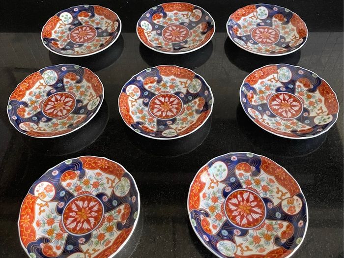 Imari Japanese porcelain hand painted saucers