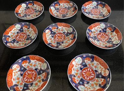 Imari Japanese porcelain hand painted saucers