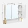 LED Mirrored Bathroom Cabinet with Storage, Basket & Hair Dryer Holder Image 4