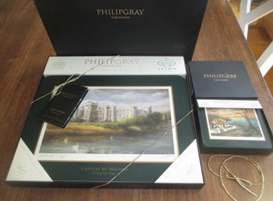 Philip Gray Place Mats And Coasters. Never Used