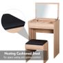 Dressing Table Set with Mirror & Stool-Wood Grain Colour (FREE POSTAGE) Image 5